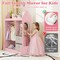 Toy Storage Armoire for Kids with Clothes Hanger, Mirror & Foldable Bins